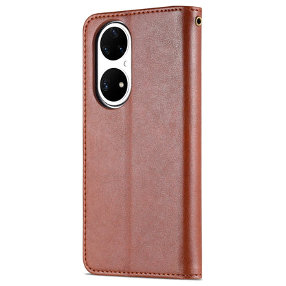 For Huawei P50 AZNS Sheepskin Texture Horizontal Flip Leather Case with Holder & Card Slots & Wallet(Brown) - Huawei Cases by AZNS | Online Shopping UK | buy2fix