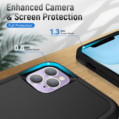 For iPhone 11 Pro Max Pioneer Armor Heavy Duty Shockproof Phone Case (Black) by buy2fix
