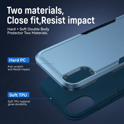 For iPhone X / XS Pioneer Armor Heavy Duty Shockproof Phone Case(Blue) by buy2fix