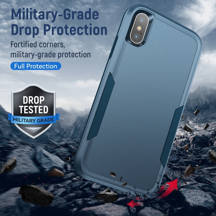 For iPhone X / XS Pioneer Armor Heavy Duty Shockproof Phone Case(Blue) by buy2fix