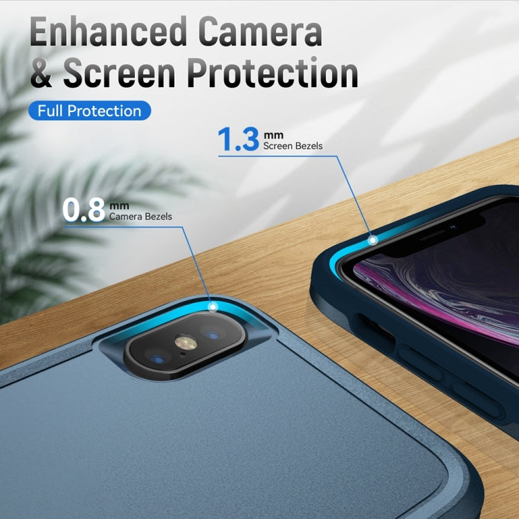 For iPhone X / XS Pioneer Armor Heavy Duty Shockproof Phone Case(Blue) by buy2fix