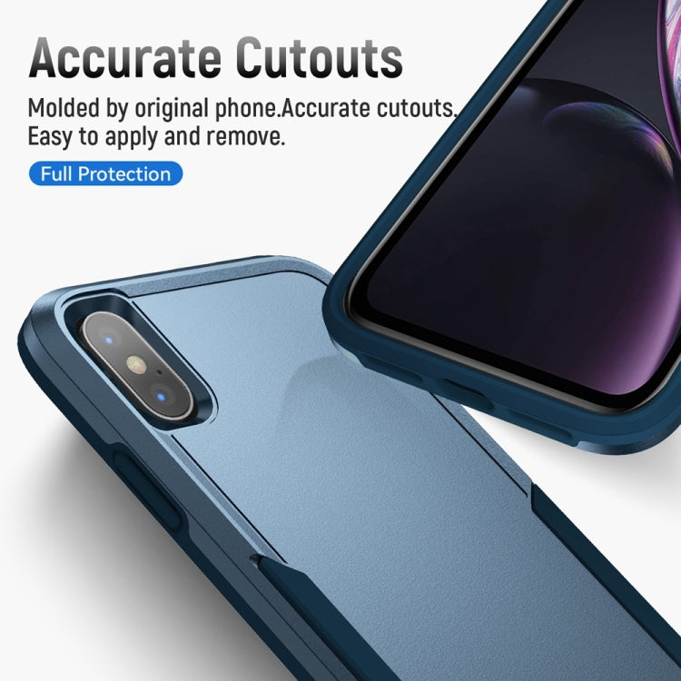 For iPhone X / XS Pioneer Armor Heavy Duty Shockproof Phone Case(Blue) by buy2fix
