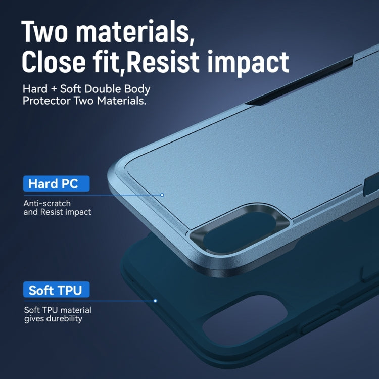 For iPhone XR Pioneer Armor Heavy Duty Shockproof Phone Case(Blue) by buy2fix