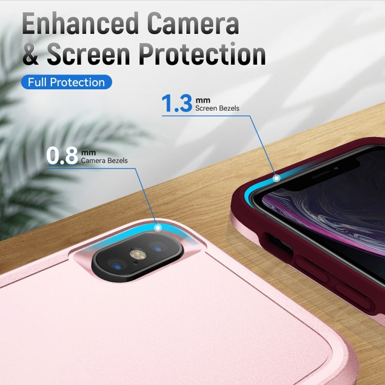 For iPhone XS Max Pioneer Armor Heavy Duty Shockproof Phone Case(Pink) by buy2fix
