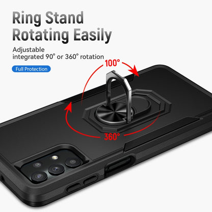 For Samsung Galay A32 4G Pioneer Armor Heavy Duty PC + TPU Shockproof Case with Holder(Black) by buy2fix