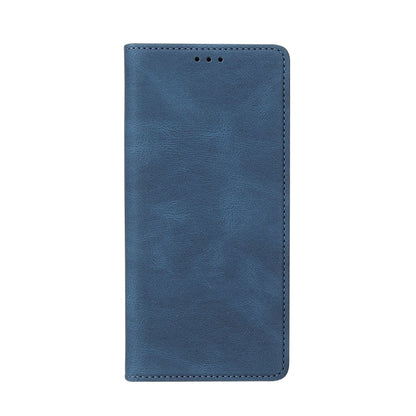 For Samsung Galaxy A12 Simple Suction Closure Horizontal Flip Leather Case with Holder & Card Slot & Wallet(Blue) by buy2fix
