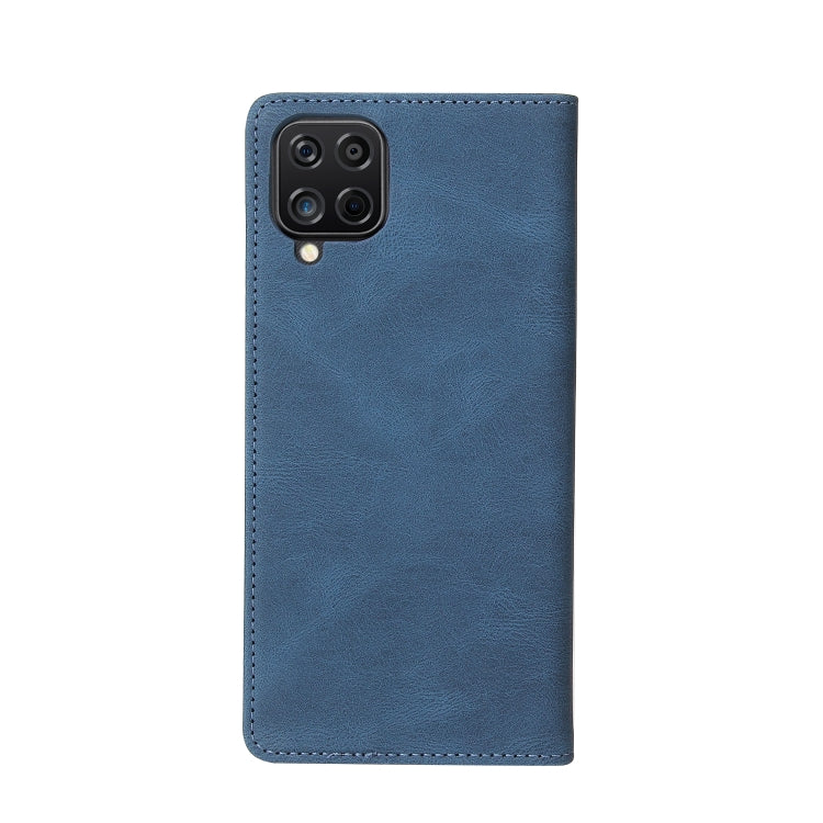 For Samsung Galaxy A12 Simple Suction Closure Horizontal Flip Leather Case with Holder & Card Slot & Wallet(Blue) by buy2fix