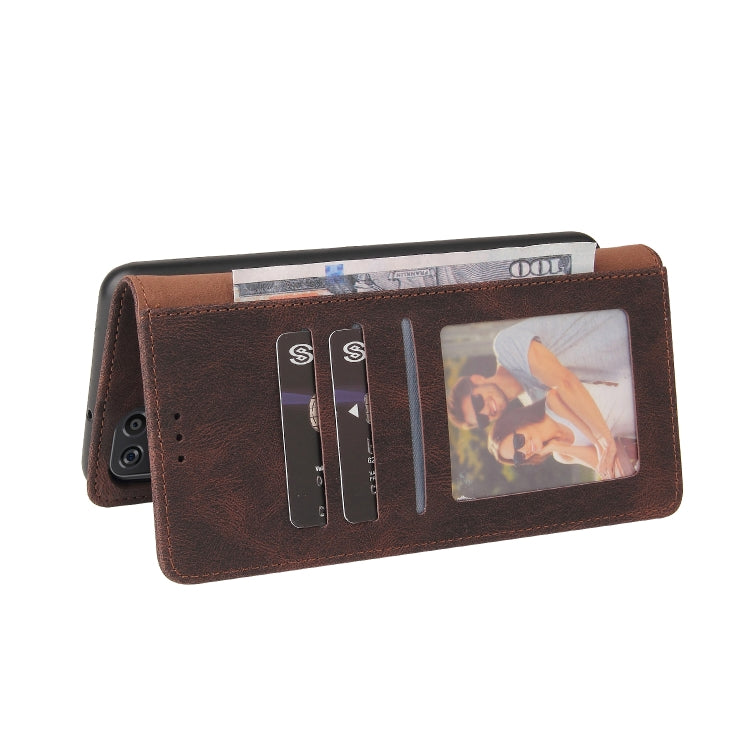 For Samsung Galaxy A12 Simple Suction Closure Horizontal Flip Leather Case with Holder & Card Slot & Wallet(Brown) by buy2fix