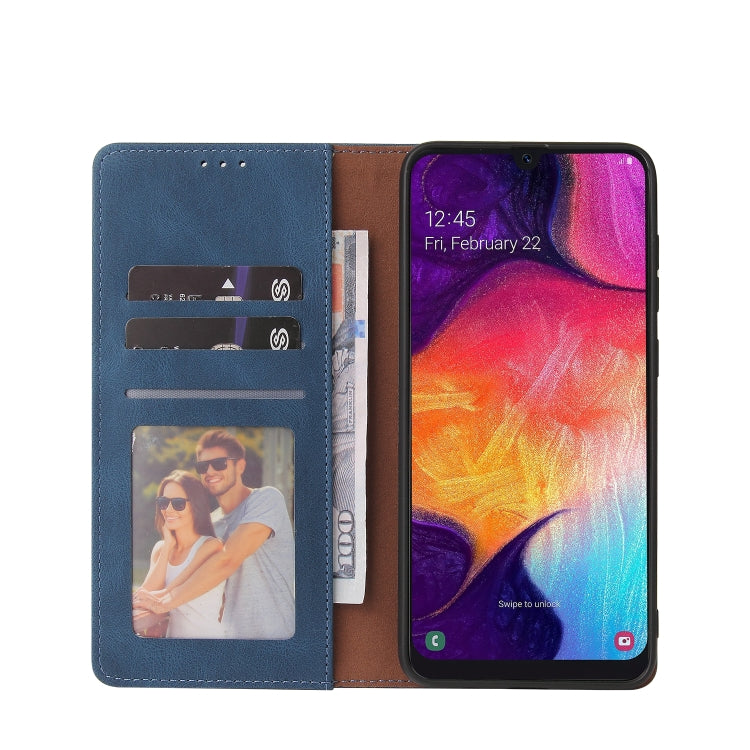 For Samsung Galaxy A50 Simple Suction Closure Horizontal Flip Leather Case with Holder & Card Slot & Wallet(Blue) by buy2fix