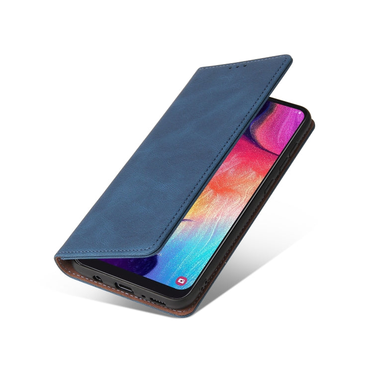 For Samsung Galaxy A50 Simple Suction Closure Horizontal Flip Leather Case with Holder & Card Slot & Wallet(Blue) by buy2fix