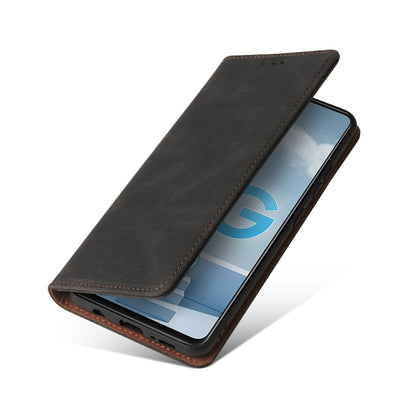 For Samsung Galaxy A51 5G Simple Suction Closure Horizontal Flip Leather Case with Holder & Card Slot & Wallet(Black) by buy2fix