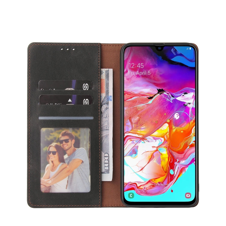 For Samsung Galaxy A70 Simple Suction Closure Horizontal Flip Leather Case with Holder & Card Slot & Wallet(Black) by buy2fix