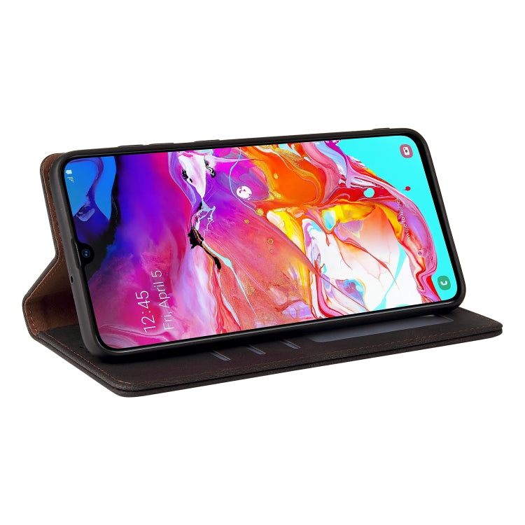 For Samsung Galaxy A70 Simple Suction Closure Horizontal Flip Leather Case with Holder & Card Slot & Wallet(Black) by buy2fix