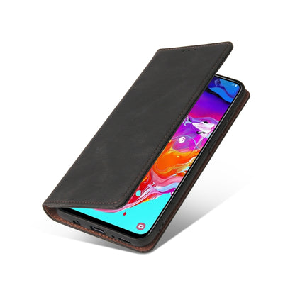 For Samsung Galaxy A70 Simple Suction Closure Horizontal Flip Leather Case with Holder & Card Slot & Wallet(Black) by buy2fix