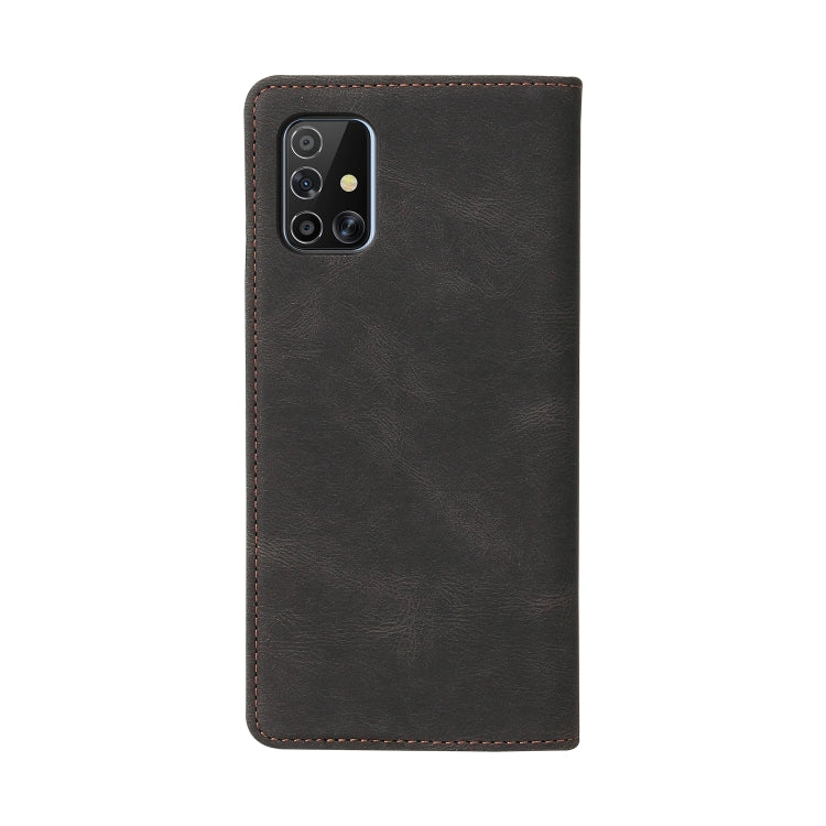 For Samsung Galaxy A71 Simple Suction Closure Horizontal Flip Leather Case with Holder & Card Slot & Wallet(Black) by buy2fix