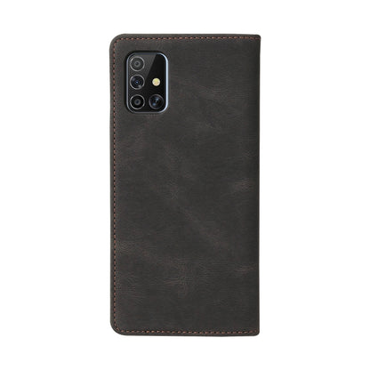 For Samsung Galaxy A71 Simple Suction Closure Horizontal Flip Leather Case with Holder & Card Slot & Wallet(Black) by buy2fix