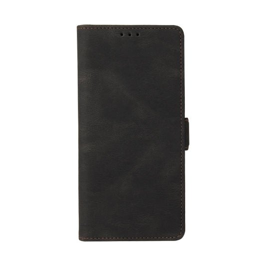 For Samsung Galaxy Note10+ Simple Suction Closure Horizontal Flip Leather Case with Holder & Card Slot & Wallet(Black) by buy2fix