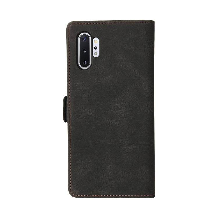 For Samsung Galaxy Note10+ Simple Suction Closure Horizontal Flip Leather Case with Holder & Card Slot & Wallet(Black) by buy2fix