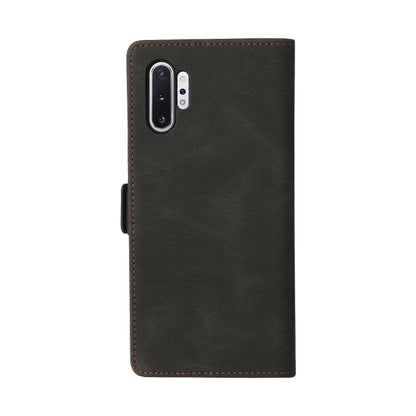 For Samsung Galaxy Note10+ Simple Suction Closure Horizontal Flip Leather Case with Holder & Card Slot & Wallet(Black) by buy2fix
