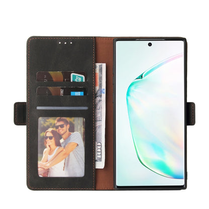 For Samsung Galaxy Note10+ Simple Suction Closure Horizontal Flip Leather Case with Holder & Card Slot & Wallet(Black) by buy2fix
