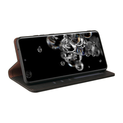 For Samsung Galaxy S20 Ultra Simple Suction Closure Horizontal Flip Leather Case with Holder & Card Slot & Wallet(Black) by buy2fix