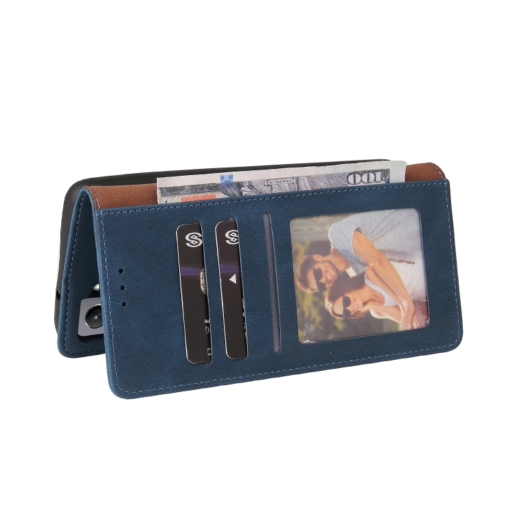 For Samsung Galaxy S21 FE 5G Simple Suction Closure Horizontal Flip Leather Case with Holder & Card Slot & Wallet(Blue) by buy2fix