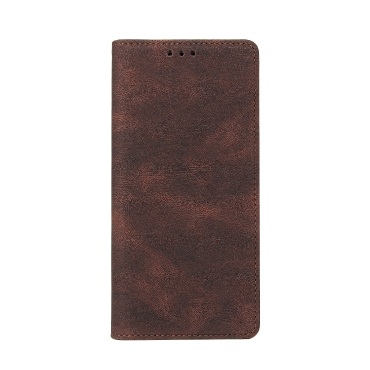 For Samsung Galaxy S21 FE 5G Simple Suction Closure Horizontal Flip Leather Case with Holder & Card Slot & Wallet(Brown) by buy2fix