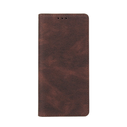 For Samsung Galaxy S21 FE 5G Simple Suction Closure Horizontal Flip Leather Case with Holder & Card Slot & Wallet(Brown) by buy2fix