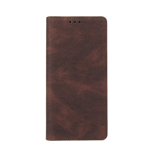 For Samsung Galaxy S21 FE 5G Simple Suction Closure Horizontal Flip Leather Case with Holder & Card Slot & Wallet(Brown) by buy2fix