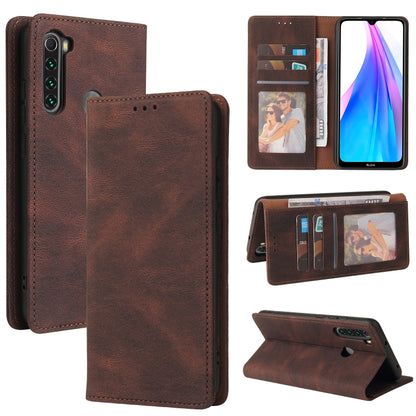 For Xiaomi Redmi Note 8T Simple Suction Closure Horizontal Flip Leather Case with Holder & Card Slot & Wallet(Brown) - Xiaomi Cases by buy2fix | Online Shopping UK | buy2fix