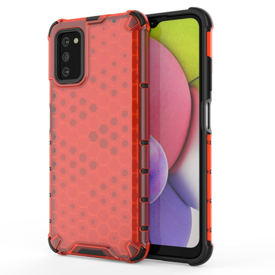 For Samsung Galaxy A03s 164mm Shockproof Honeycomb PC + TPU Case(Red)