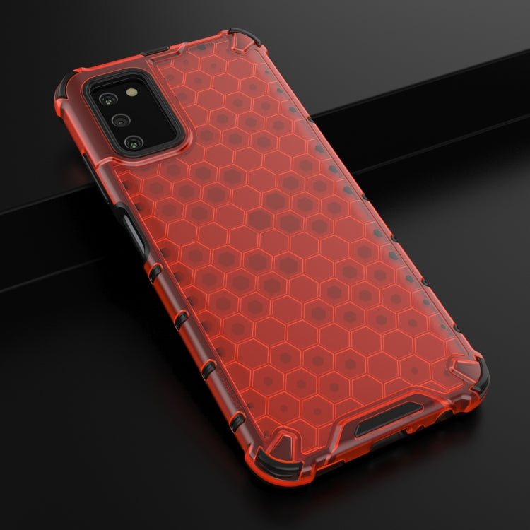 For Samsung Galaxy A03s 164mm Shockproof Honeycomb PC + TPU Case(Red) by buy2fix