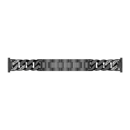 For Garmin Vivoactive 4 / Venu 2 22mm Row Diamonds Denim Chain Watch Band(Black) - Watch Bands by buy2fix | Online Shopping UK | buy2fix