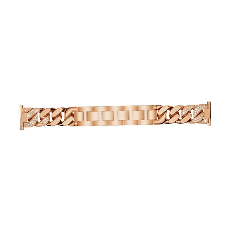 For Garmin Vivoactive 4 / Venu 2 22mm Row Diamonds Denim Chain Watch Band(Rose Gold) by buy2fix