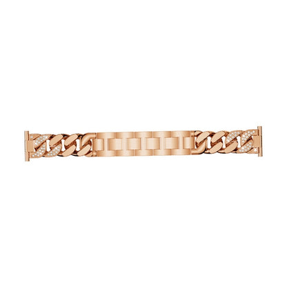 For Garmin Vivoactive 4 / Venu 2 22mm Row Diamonds Denim Chain Watch Band(Rose Gold) by buy2fix