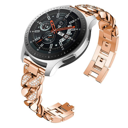 For Garmin Vivoactive 4 / Venu 2 22mm Row Diamonds Denim Chain Watch Band(Rose Gold) by buy2fix