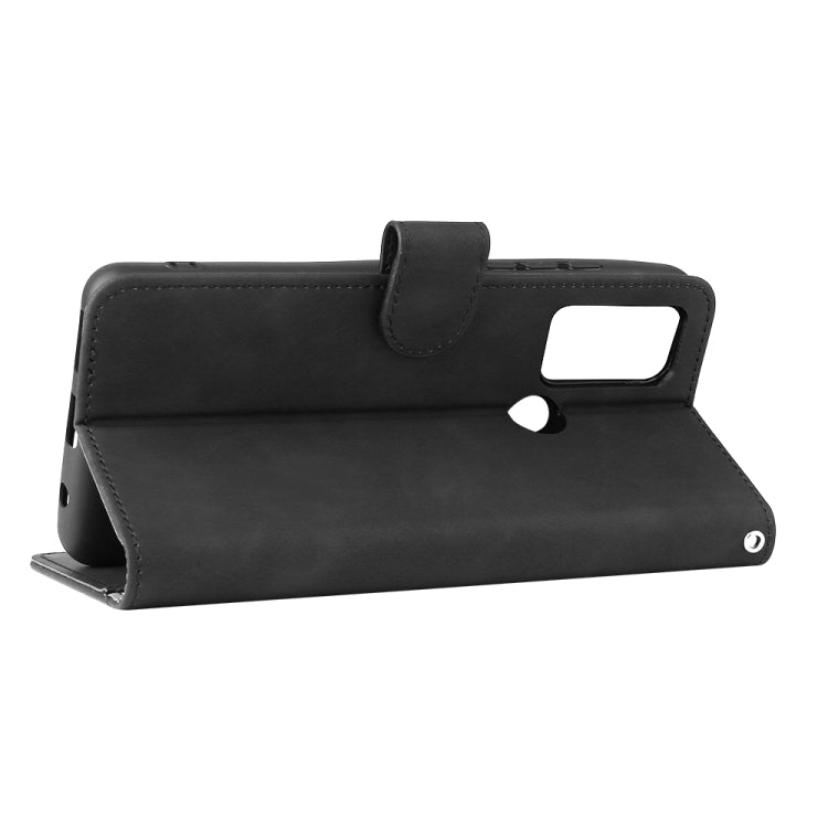 For Motorola Moto G60S Solid Color Skin Feel Magnetic Buckle Horizontal Flip PU Leather Case with Holder & Card Slots & Wallet(Black) by buy2fix