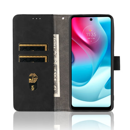 For Motorola Moto G60S Solid Color Skin Feel Magnetic Buckle Horizontal Flip PU Leather Case with Holder & Card Slots & Wallet(Black) by buy2fix