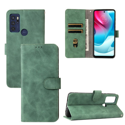 For Motorola Moto G60S Solid Color Skin Feel Magnetic Buckle Horizontal Flip PU Leather Case with Holder & Card Slots & Wallet(Green) by buy2fix