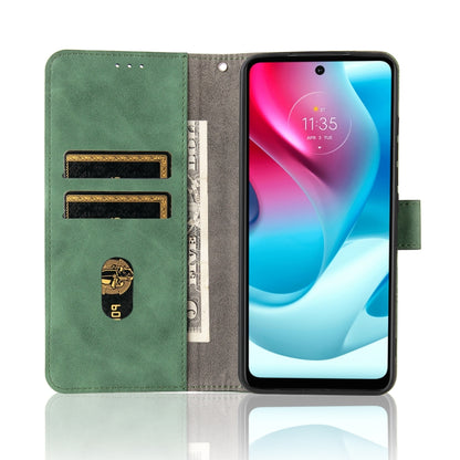 For Motorola Moto G60S Solid Color Skin Feel Magnetic Buckle Horizontal Flip PU Leather Case with Holder & Card Slots & Wallet(Green) by buy2fix