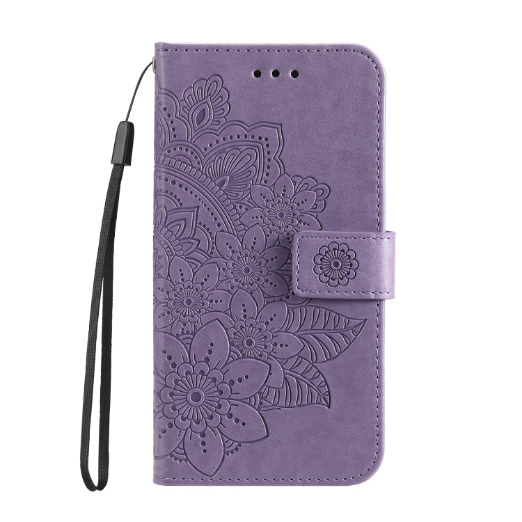 For Nokia G10 / G20 / 6.3 7-petal Flowers Embossing Pattern Horizontal Flip PU Leather Case with Holder & Card Slots & Wallet & Photo Frame(Light Purple) by buy2fix