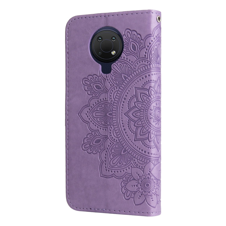 For Nokia G10 / G20 / 6.3 7-petal Flowers Embossing Pattern Horizontal Flip PU Leather Case with Holder & Card Slots & Wallet & Photo Frame(Light Purple) by buy2fix