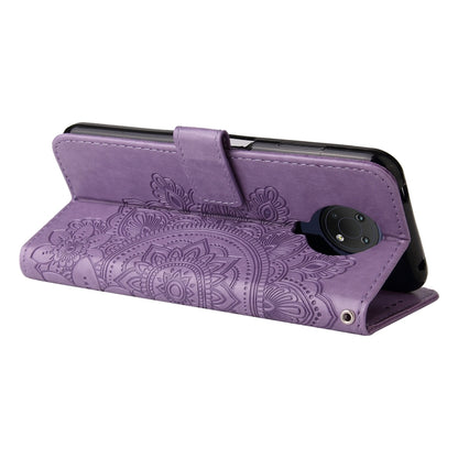 For Nokia G10 / G20 / 6.3 7-petal Flowers Embossing Pattern Horizontal Flip PU Leather Case with Holder & Card Slots & Wallet & Photo Frame(Light Purple) by buy2fix