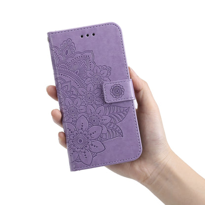 For Nokia G10 / G20 / 6.3 7-petal Flowers Embossing Pattern Horizontal Flip PU Leather Case with Holder & Card Slots & Wallet & Photo Frame(Light Purple) by buy2fix