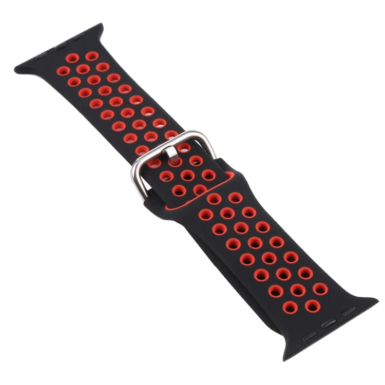 Silicone Watch Band + Protective Case with Screen Protector Set For Apple Watch Series 3 & 2 & 1 38mm(Black Red) by buy2fix
