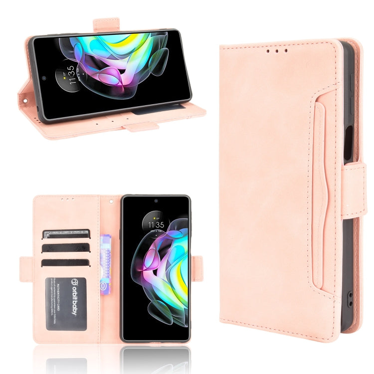 For Motorola Edge 20 Skin Feel Calf Pattern Horizontal Flip Leather Case with Holder & Card Slots & Photo Frame(Pink) by buy2fix