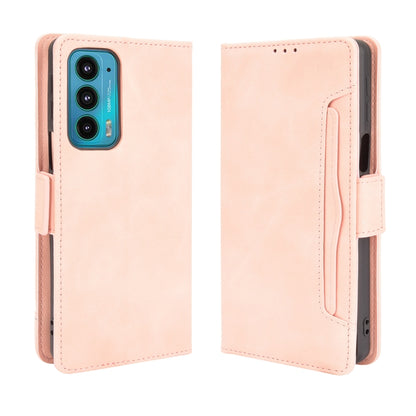 For Motorola Edge 20 Skin Feel Calf Pattern Horizontal Flip Leather Case with Holder & Card Slots & Photo Frame(Pink) by buy2fix