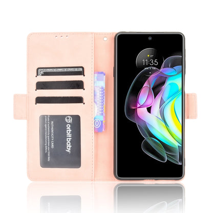 For Motorola Edge 20 Skin Feel Calf Pattern Horizontal Flip Leather Case with Holder & Card Slots & Photo Frame(Pink) by buy2fix