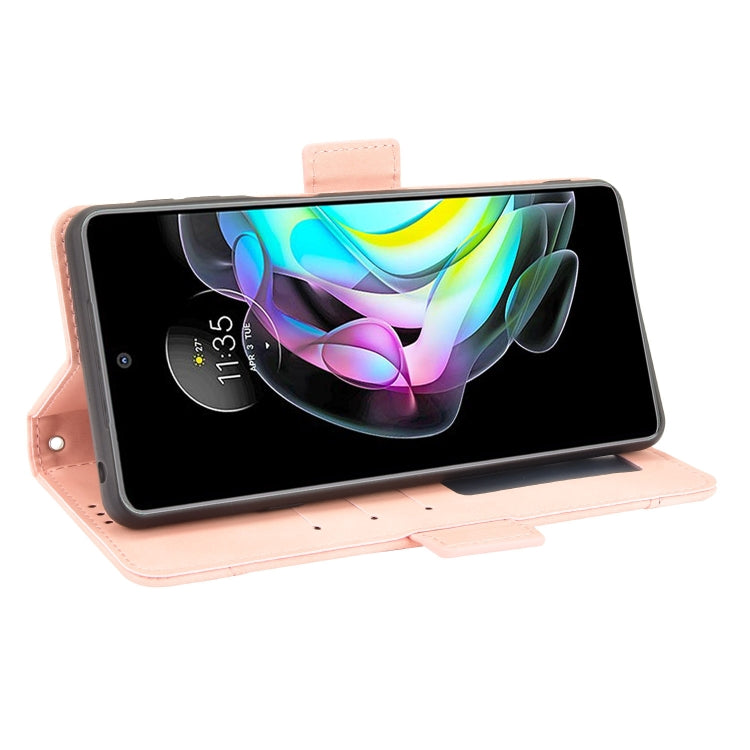 For Motorola Edge 20 Skin Feel Calf Pattern Horizontal Flip Leather Case with Holder & Card Slots & Photo Frame(Pink) by buy2fix