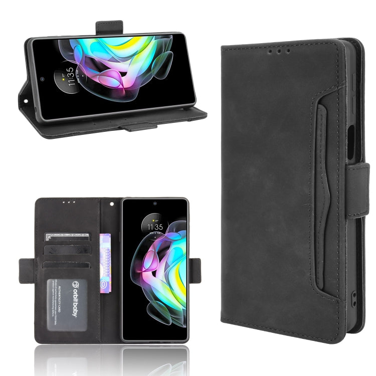 For Motorola Edge 20 Skin Feel Calf Pattern Horizontal Flip Leather Case with Holder & Card Slots & Photo Frame(Black) by buy2fix